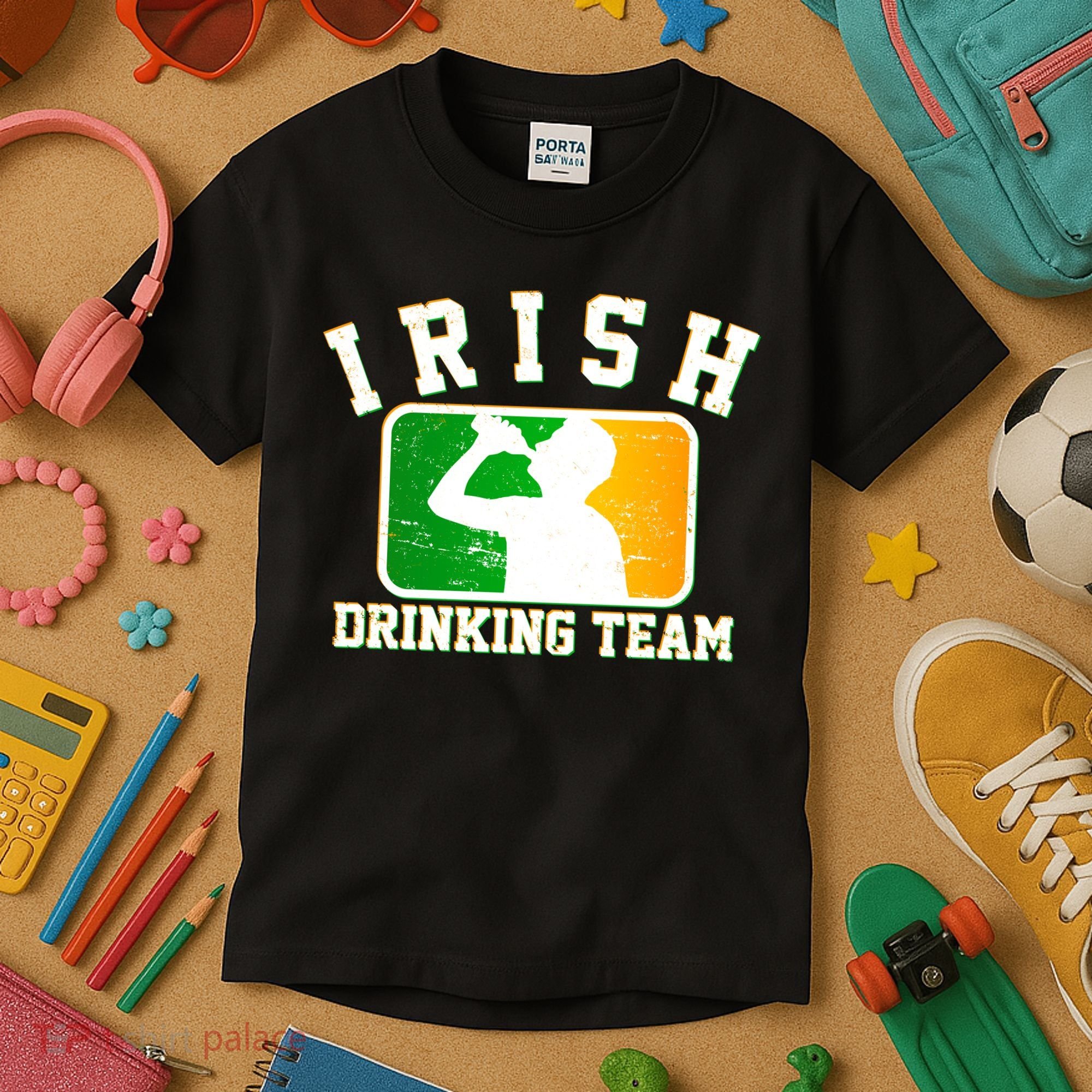 Irish Drinking Team Sports Logo Kids T-Shirt