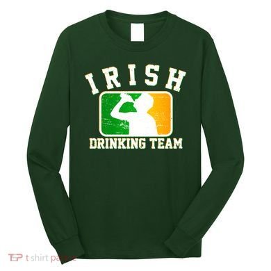 Irish Drinking Team Sports Logo Long Sleeve Shirt