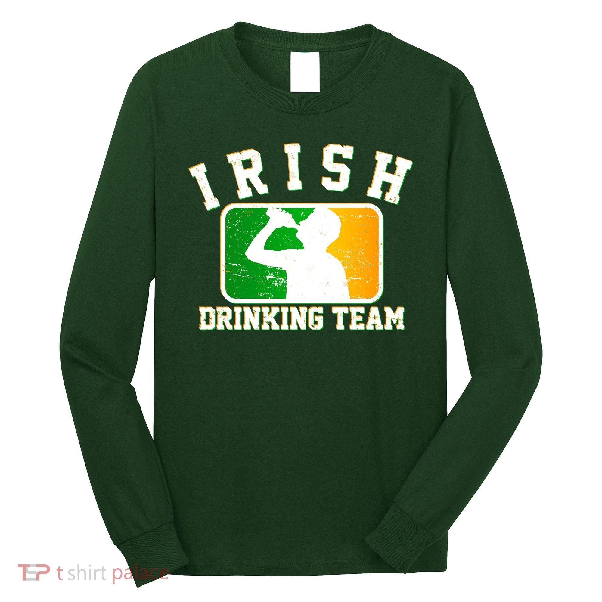 Irish Drinking Team Sports Logo Long Sleeve Shirt