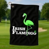 Irish Flamingo Golf Towel thumb 1
