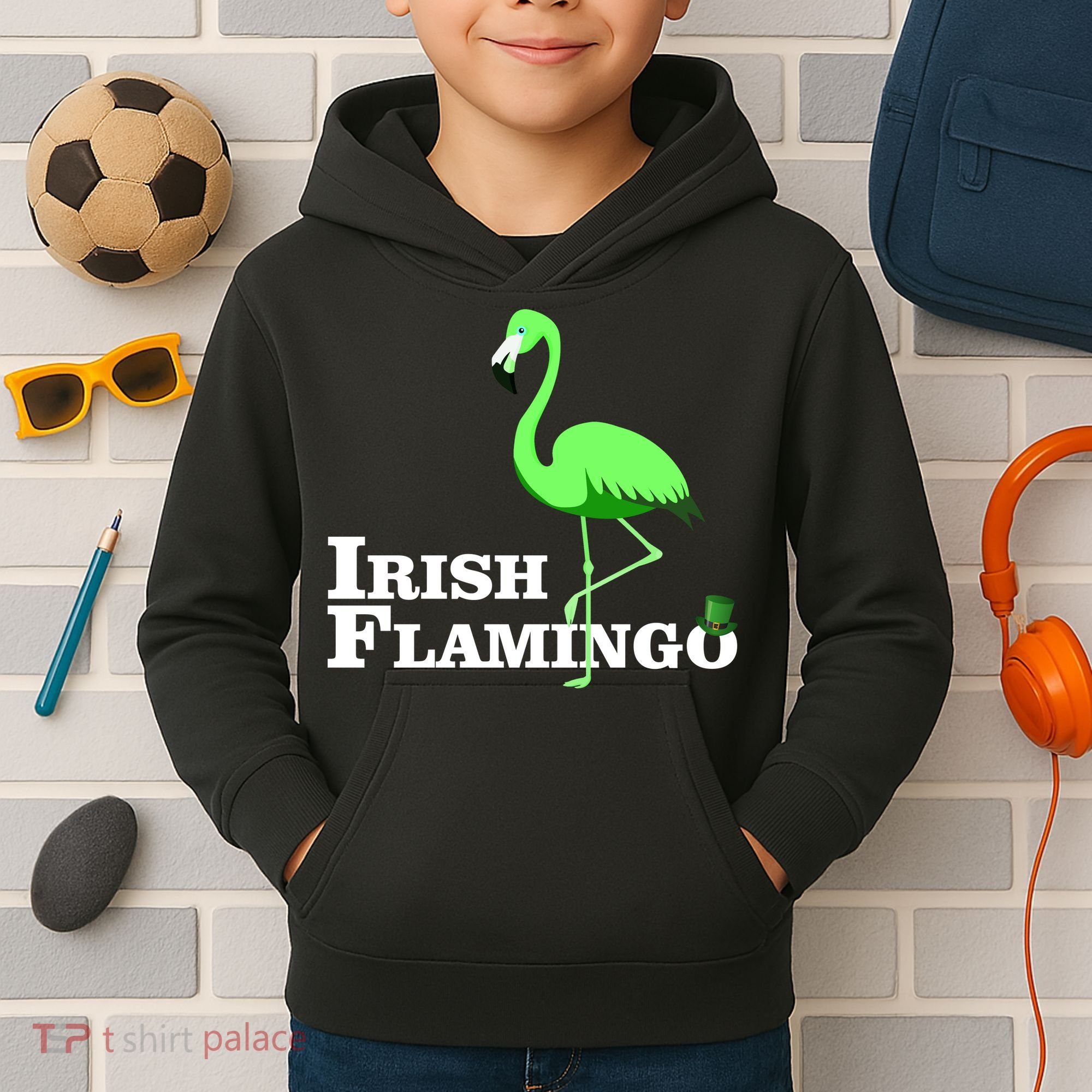 Irish Flamingo Kids Hoodie