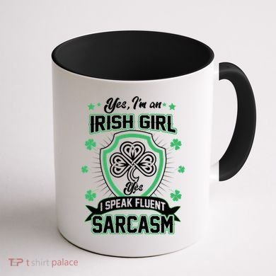 Irish Girl I Speak Fluent Sarcasm Coffee Mug back