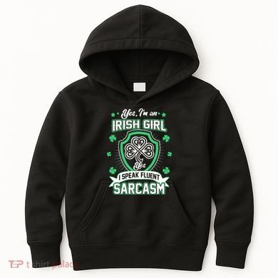 Irish Girl I Speak Fluent Sarcasm Kids Hoodie
