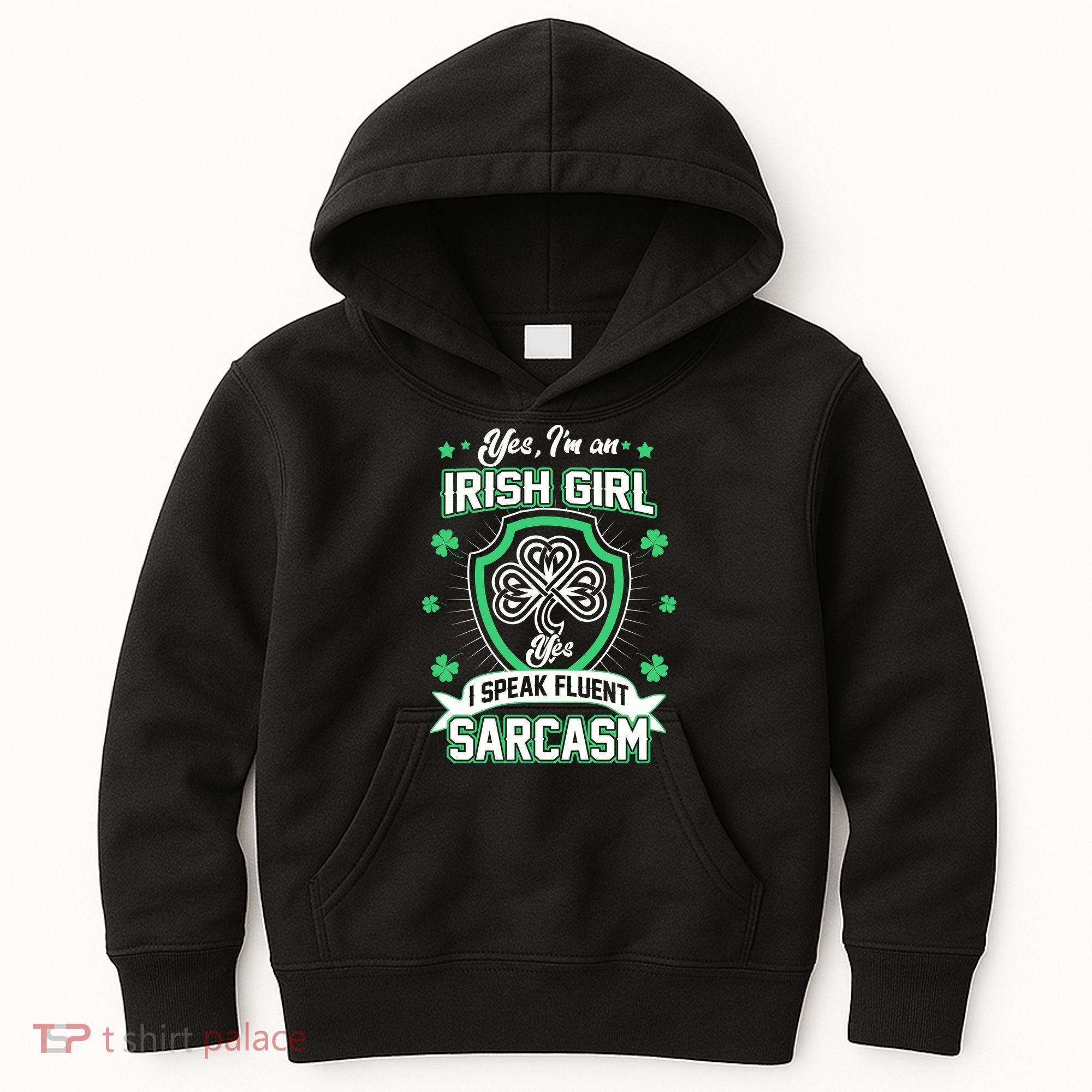 Irish Girl I Speak Fluent Sarcasm Kids Hoodie