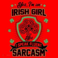 Irish Girl I Speak Fluent Sarcasm Santa Hat thumb 1
