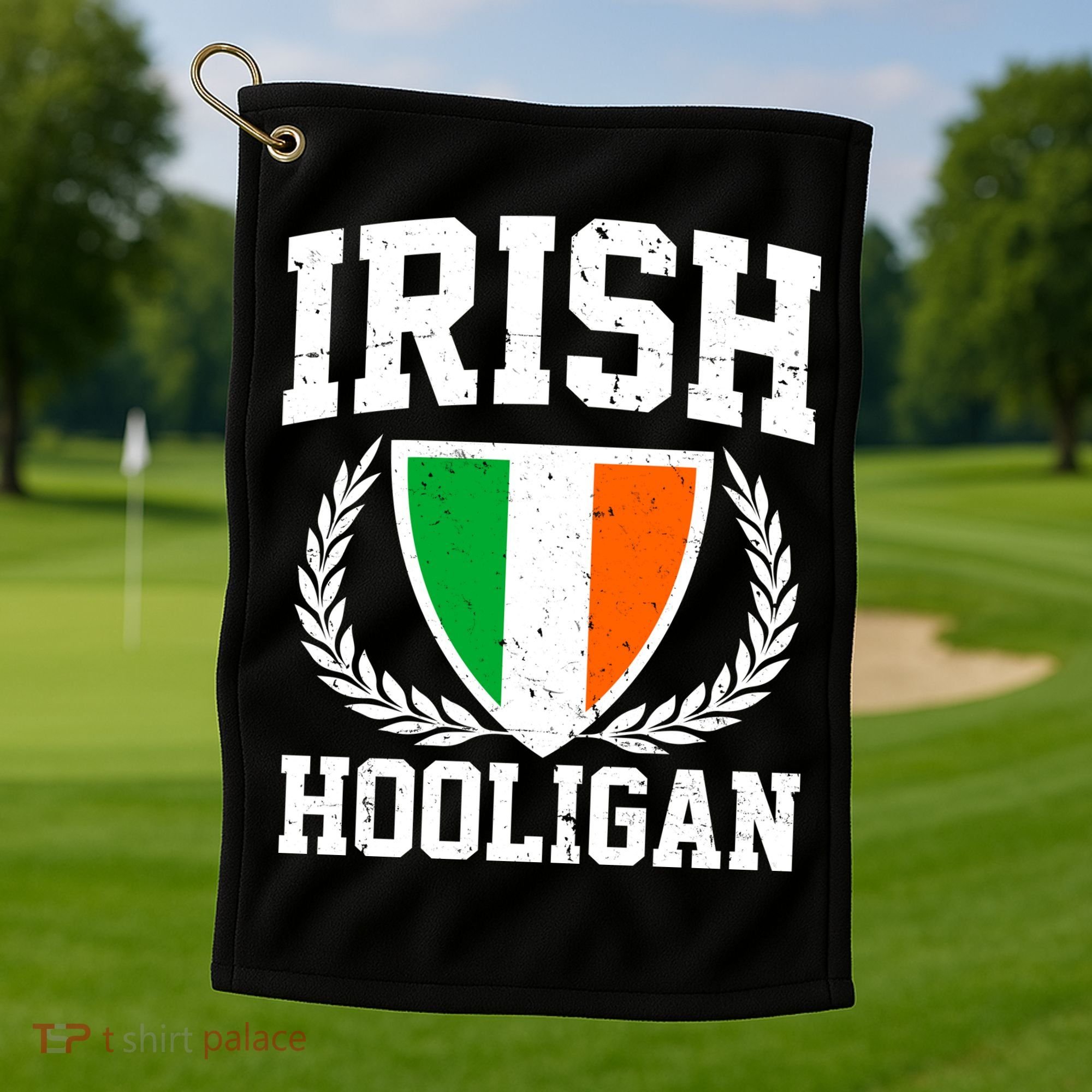 Irish Hooligan Funny St. Paddy's Day Golf Towel