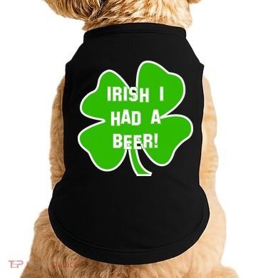 Irish I Had A Beer Clover St. Patrick's Day Doggie Tank