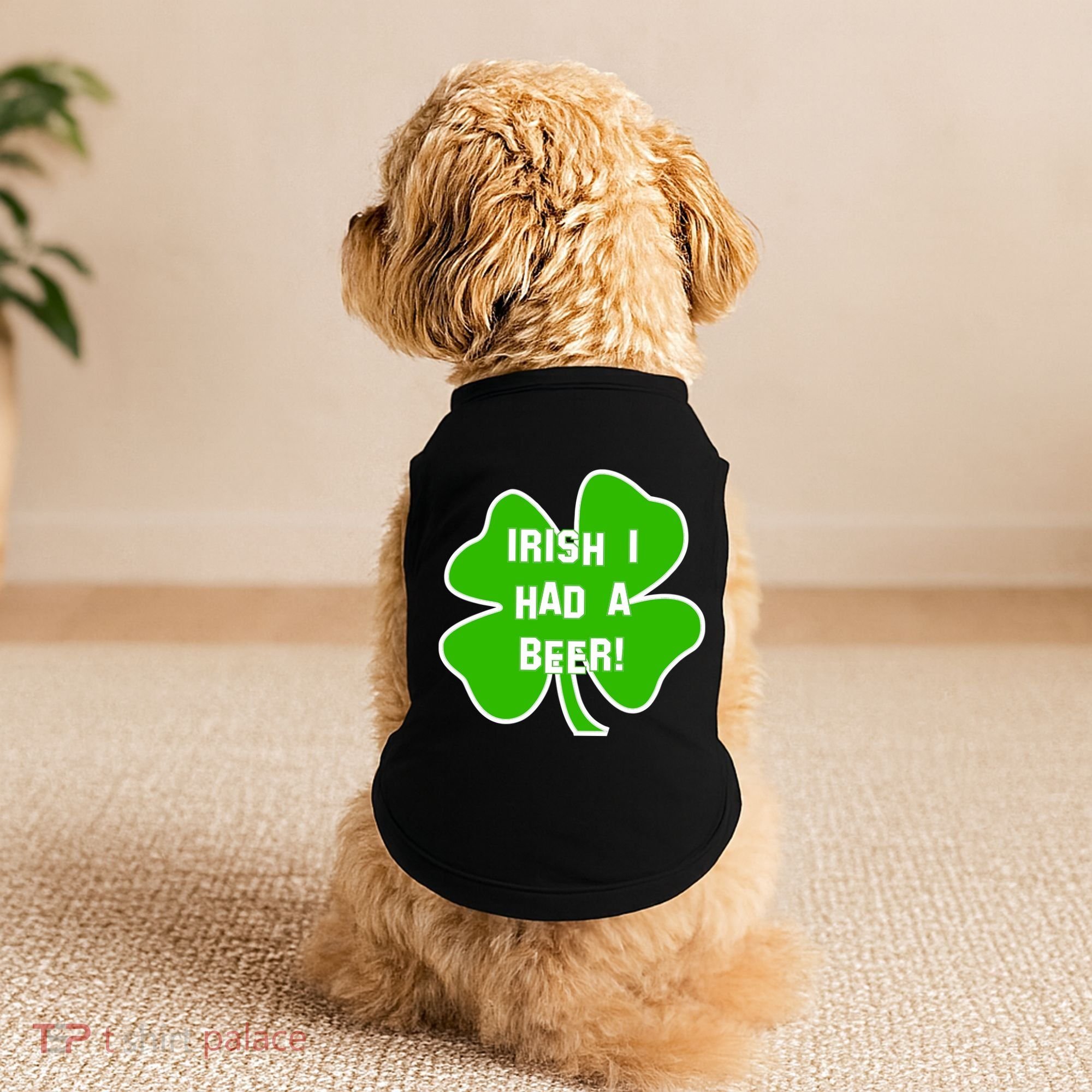 Irish I Had A Beer Clover St. Patrick's Day Doggie Tank