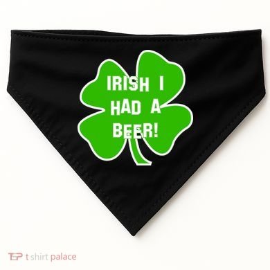 Irish I Had A Beer Clover St. Patrick's Day USA-Made Doggie Bandana
