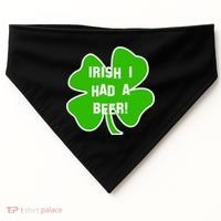 Irish I Had A Beer Clover St. Patrick's Day USA-Made Doggie Bandana thumb 0