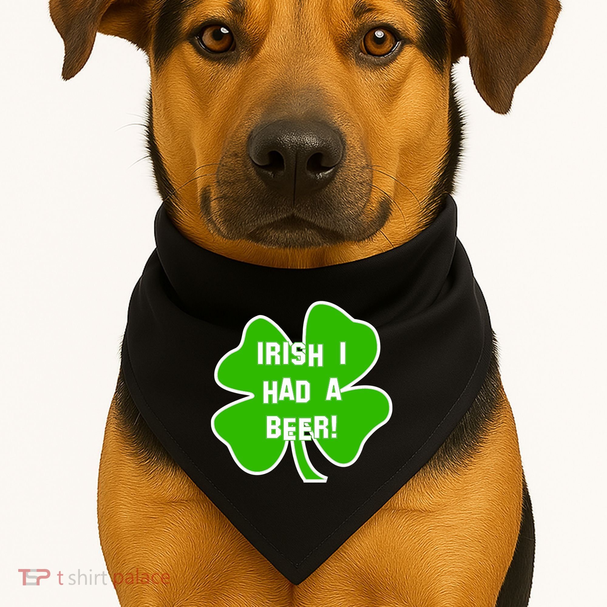 Irish I Had A Beer Clover St. Patrick's Day USA-Made Doggie Bandana