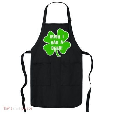 Irish I Had A Beer Clover St. Patrick's Day Apron