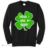 Irish I Had A Beer Clover St. Patrick's Day Sweatshirt thumb 0