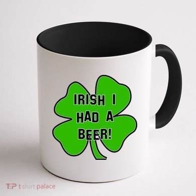 Irish I Had A Beer Clover St. Patrick's Day Coffee Mug back