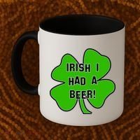 Irish I Had A Beer Clover St. Patrick's Day Coffee Mug thumb 2