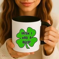 Irish I Had A Beer Clover St. Patrick's Day Coffee Mug thumb 3