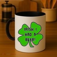 Irish I Had A Beer Clover St. Patrick's Day Coffee Mug thumb 4