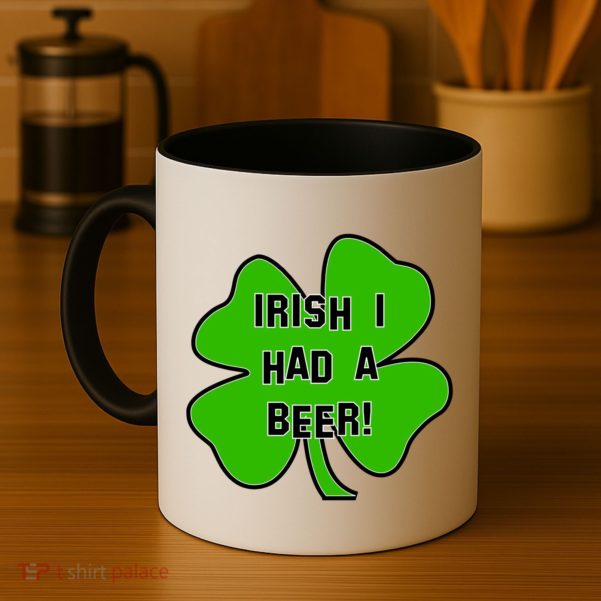 Irish I Had A Beer Clover St. Patrick's Day Coffee Mug