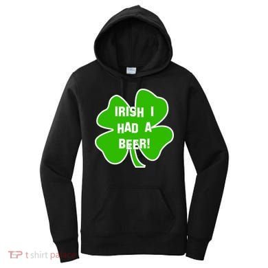 Irish I Had A Beer Clover St. Patrick's Day Women's Hoodie