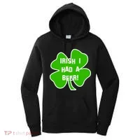 Irish I Had A Beer Clover St. Patrick's Day Women's Hoodie thumb 0
