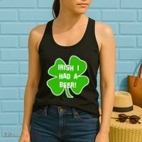 Irish I Had A Beer Clover St. Patrick's Day Women's Tank Top thumb 2