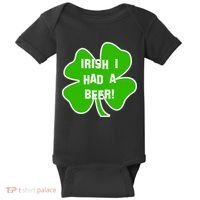 Irish I Had A Beer Clover St. Patrick's Day Baby Bodysuit thumb 0