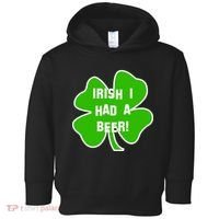 Irish I Had A Beer Clover St. Patrick's Day Toddler Hoodie thumb 0