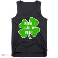 Irish I Had A Beer Clover St. Patrick's Day Tank Top thumb 0