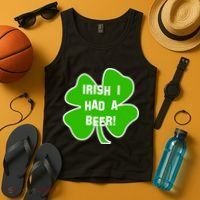 Irish I Had A Beer Clover St. Patrick's Day Tank Top thumb 4