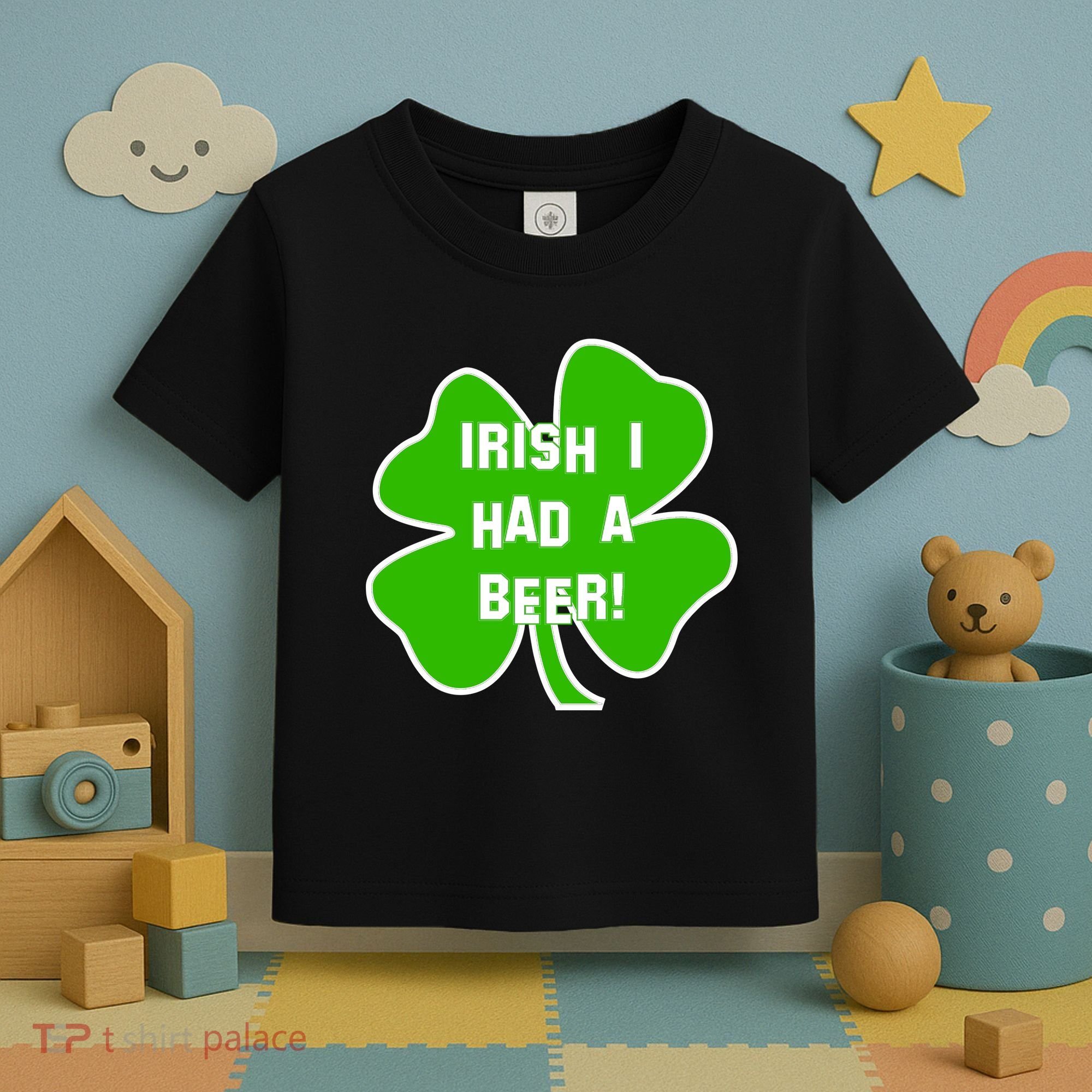Irish I Had A Beer Clover St. Patrick's Day Toddler T-Shirt