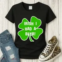 Irish I Had A Beer Clover St. Patrick's Day Women's T-Shirt thumb 3