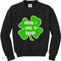 Irish I Had A Beer Clover St. Patrick's Day Kids Sweatshirt thumb 0