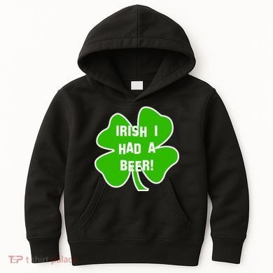 Irish I Had A Beer Clover St. Patrick's Day Kids Hoodie