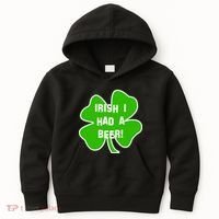 Irish I Had A Beer Clover St. Patrick's Day Kids Hoodie thumb 0