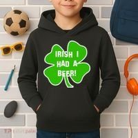Irish I Had A Beer Clover St. Patrick's Day Kids Hoodie thumb 2