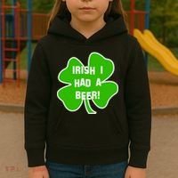 Irish I Had A Beer Clover St. Patrick's Day Kids Hoodie thumb 3