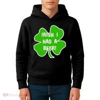 Irish I Had A Beer Clover St. Patrick's Day Kids Hoodie thumb 4