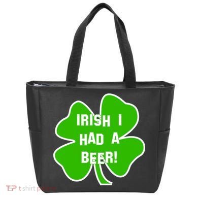 Irish I Had A Beer Clover St. Patrick's Day Tote Bag