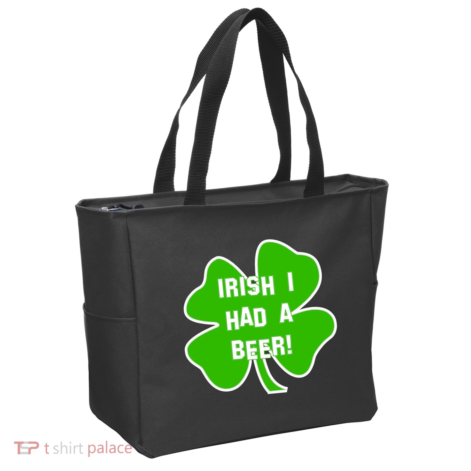 Irish I Had A Beer Clover St. Patrick's Day Tote Bag
