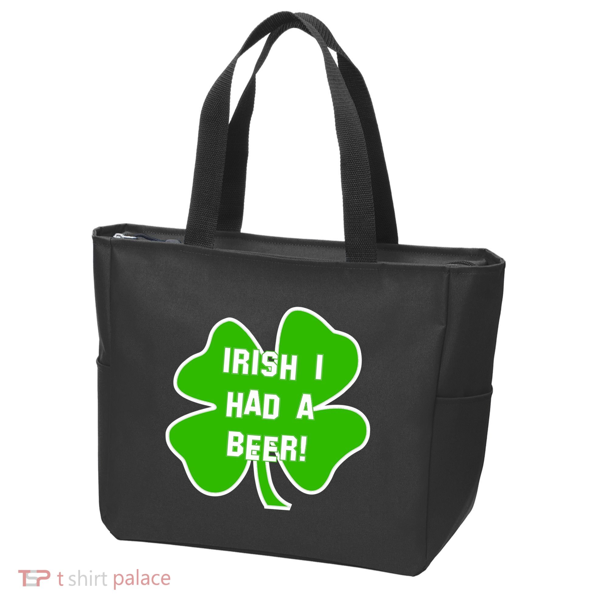 Irish I Had A Beer Clover St. Patrick's Day Tote Bag