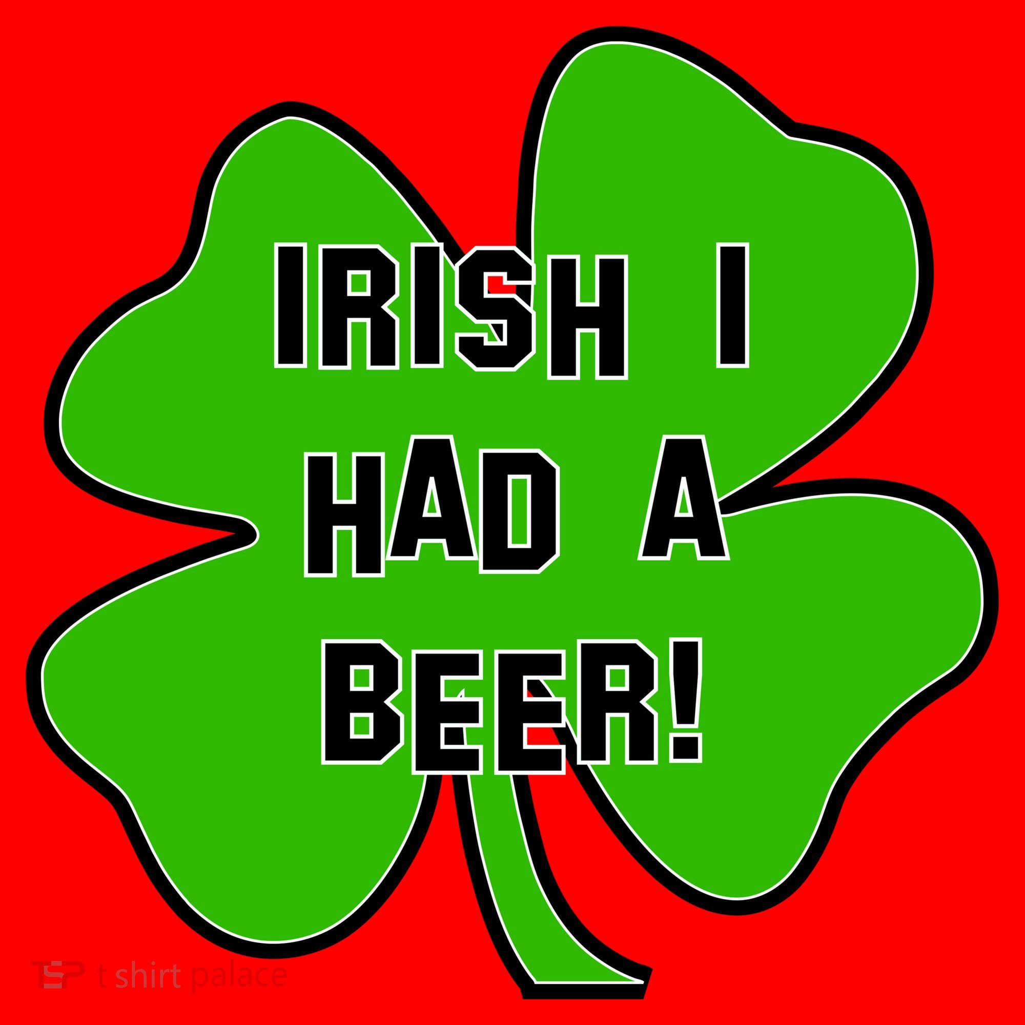 Irish I Had A Beer Clover St. Patrick's Day Santa Hat