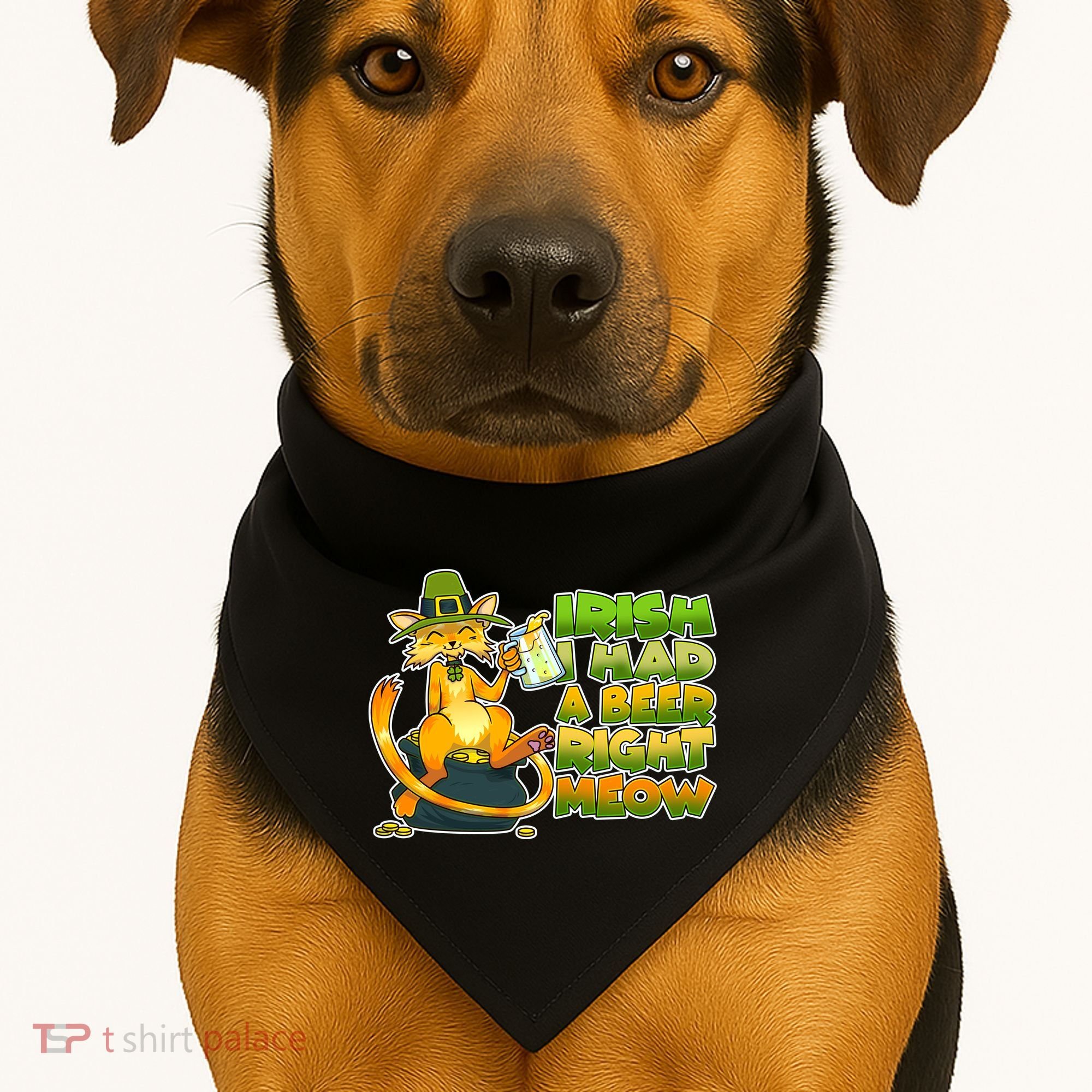 Irish I had A Beer Right Meow USA-Made Doggie Bandana