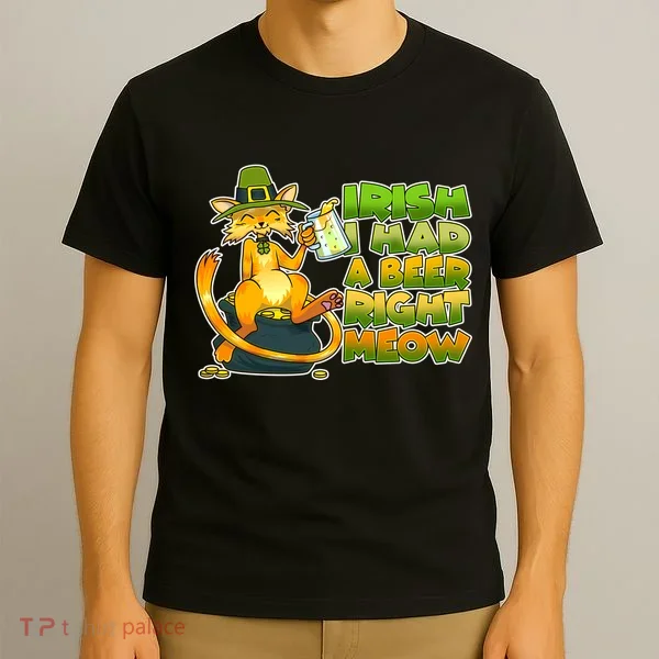 Irish I had A Beer Right Meow T-Shirt