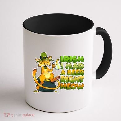 Irish I had A Beer Right Meow Coffee Mug back