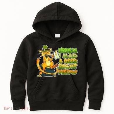 Irish I had A Beer Right Meow Kids Hoodie