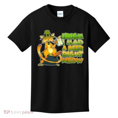 Irish I had A Beer Right Meow Kids T-Shirt