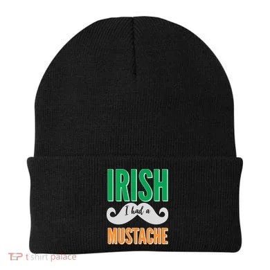Irish I Had A Mustache Beanie