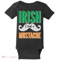 Irish I Had A Mustache Baby Bodysuit thumb 0