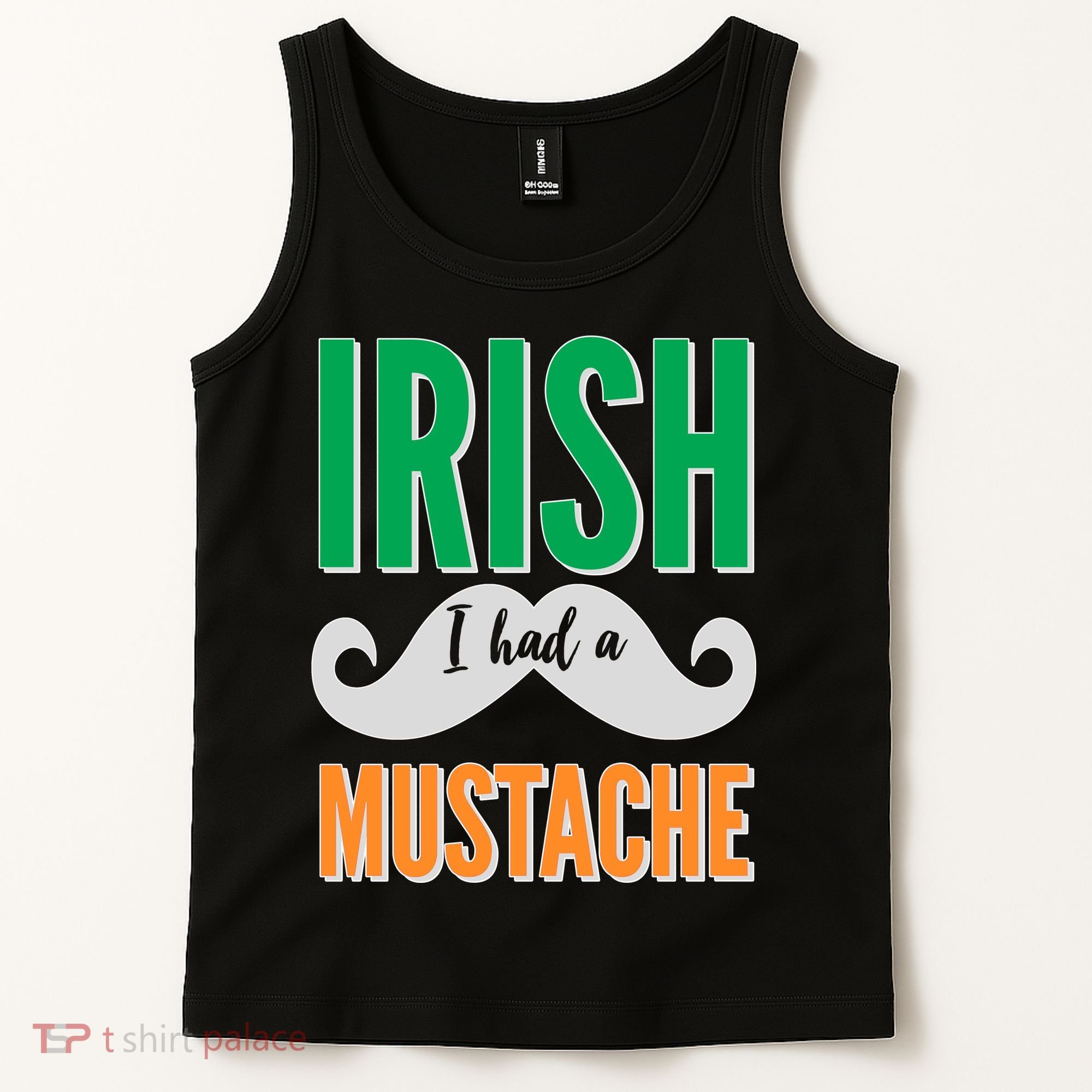 Irish I Had A Mustache Tank Top