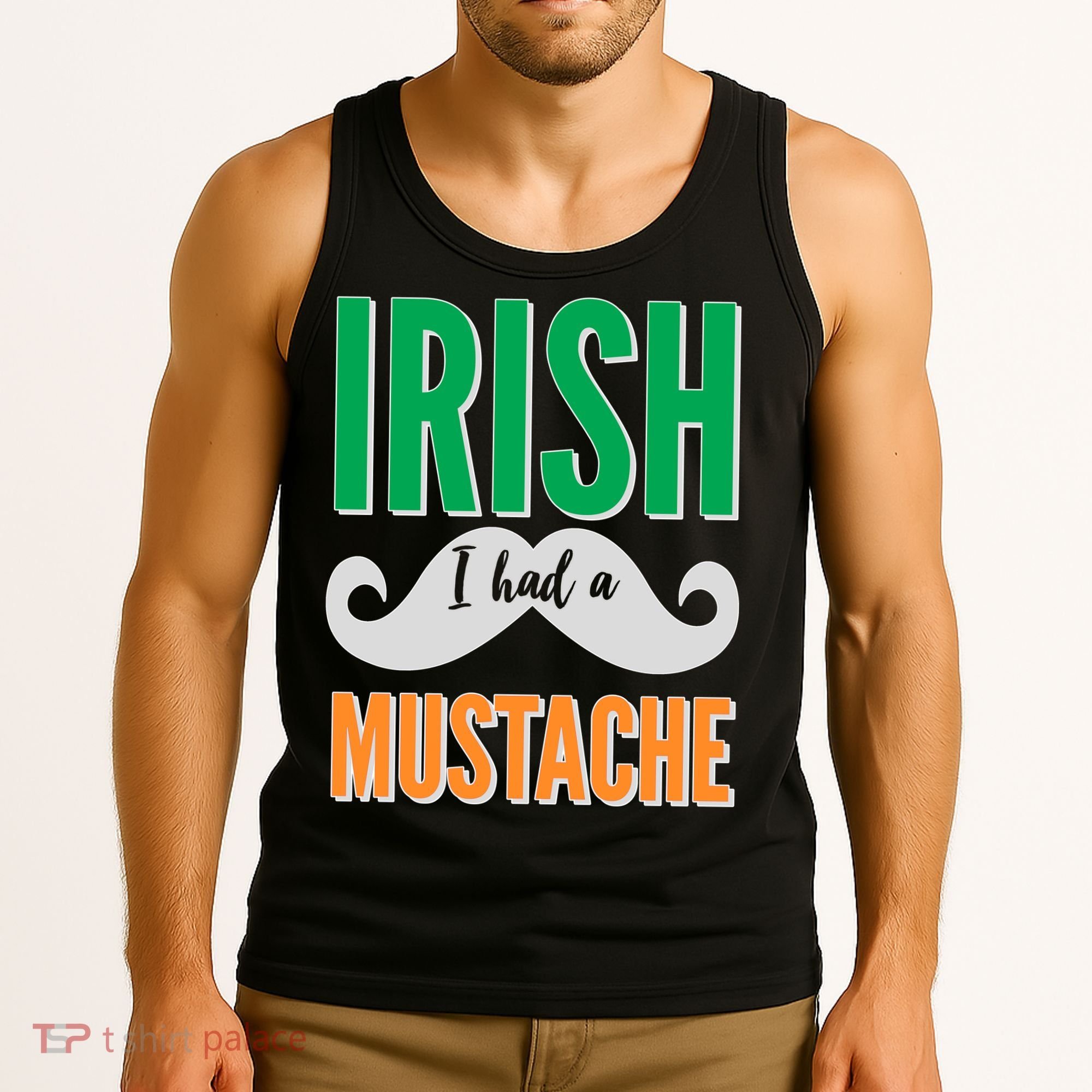 Irish I Had A Mustache Tank Top